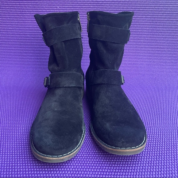 Paul Green Munchen Suede Buckle Moto Boots - Picture 10 of 13